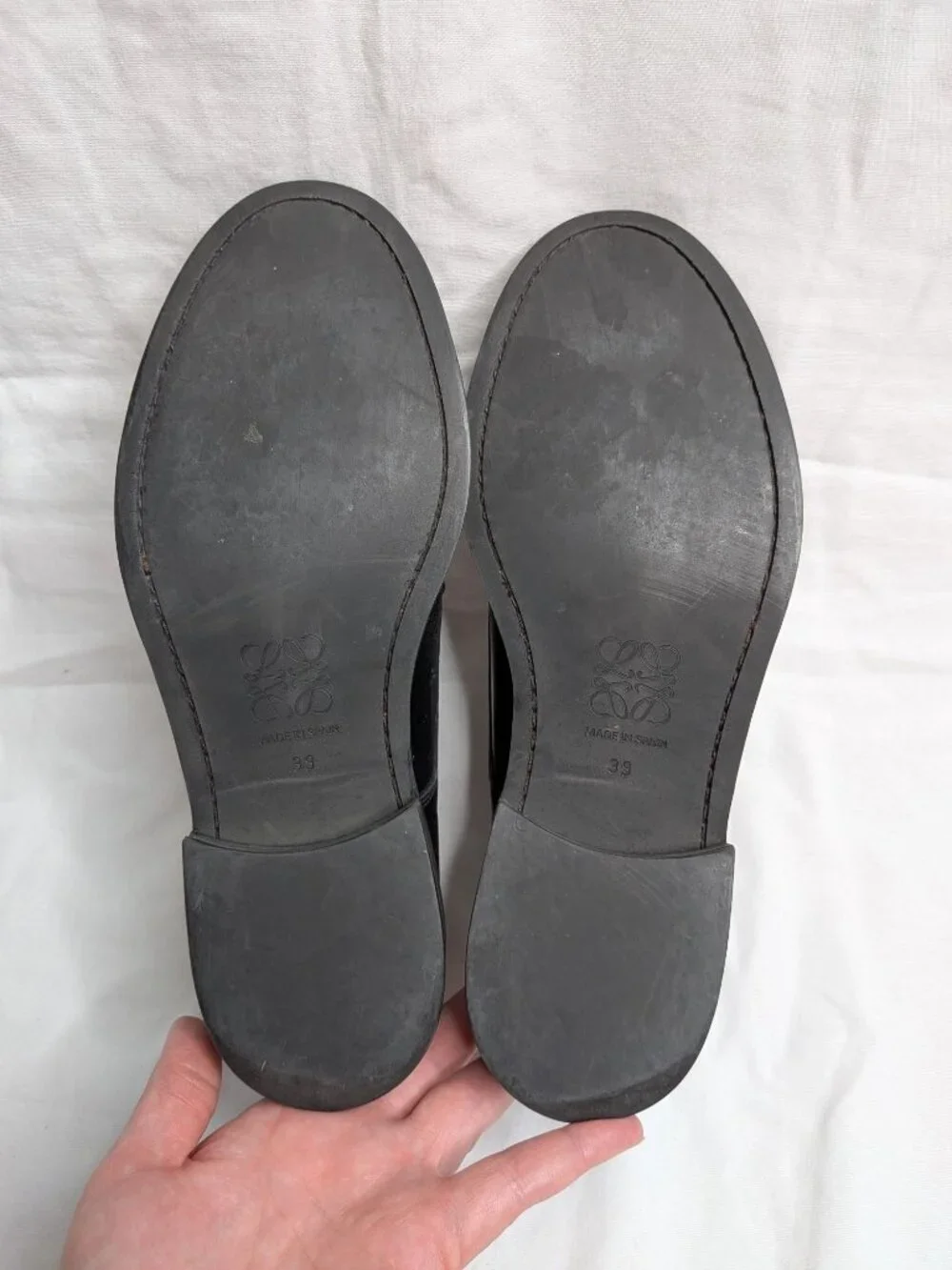 Loewe Mens Black Leather Lace-Up Derby Shoes Size 39